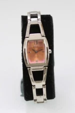 Relic Women Watch Silver Stainless Steel 30m Orange Iridescent Battery Quartz
