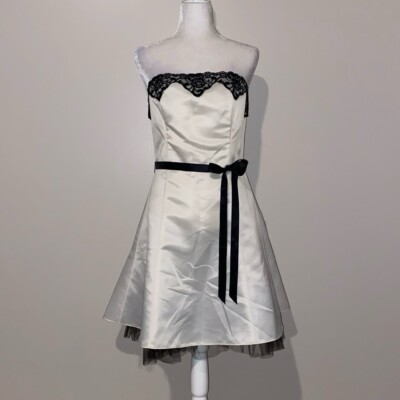 jessica mcclintock white short dress Vintage Jessica McClintock Lace White Overlay Drop Waist Dress