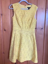 J. Crew Yellow Eyelet A-Line Knee Length Dress Sleeveless Tank Lined Size 6