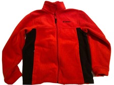 Columbia Fleece Youth Jacket Unisex Sz 14/16 Red/Black Full Zip Warm Comfort