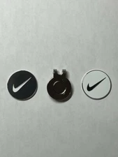 (2) Nike Swoosh 1" Coin Style Golf Markers With Bonus Hat Clip - A Great Deal!
