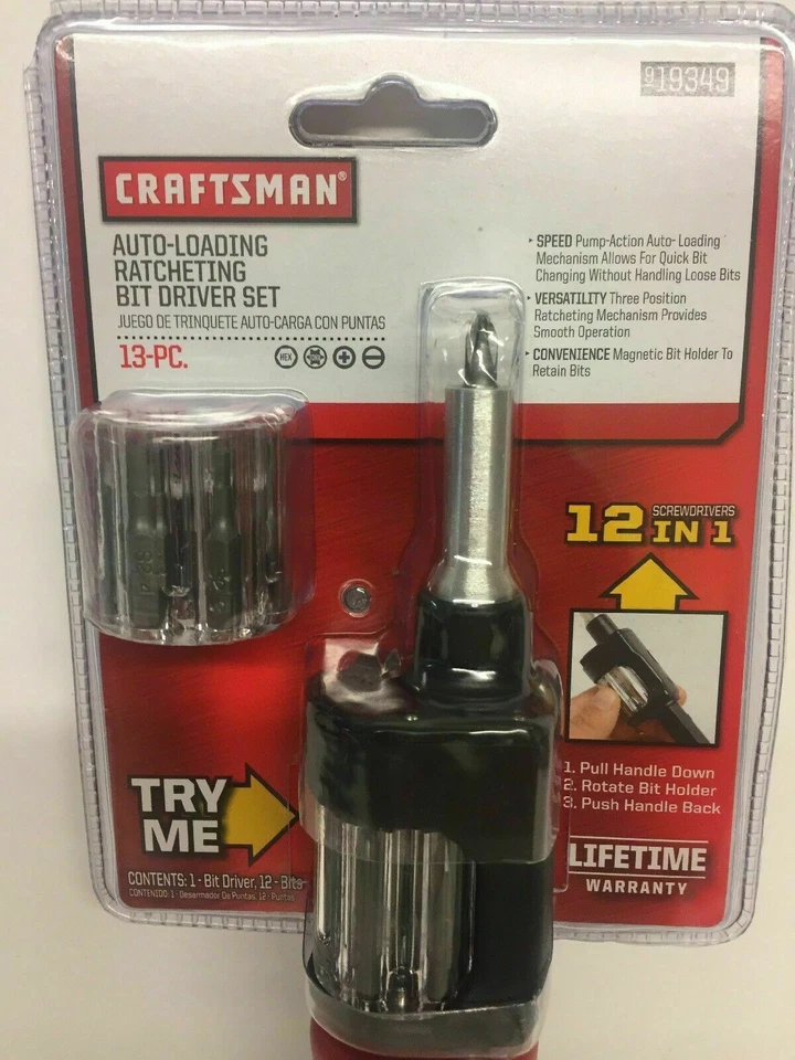 Craftsman Auto Loading Ratcheting Bit Driver Set 13 Piece - Image 4 of 4
