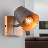 Wandleuchte Holz Wandlampe Wohnzimmerlampe Spotstrahler Verstellbar Bxh 11X11 Cm