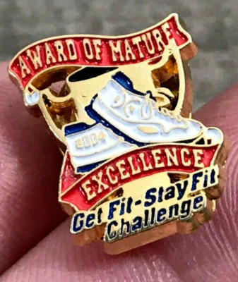Award Of Mature Excellence Get Fit - Stay Fit Challenge Lapel Hat Jacket Pin
