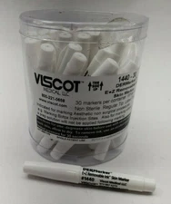 VISCOT Tattoo EZ Removable Ink Mini Regular Tip White Sterile Markers Box of 30
