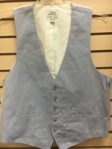 vest sz *l blue strips new mens vest 7 
