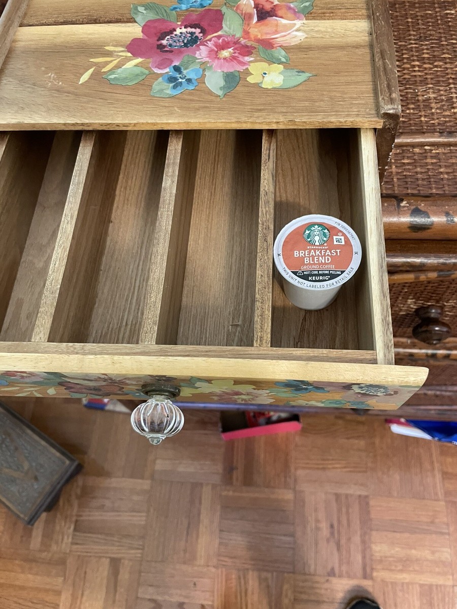 Pioneer Woman Wood Coffee Pod Storage sections, could also store