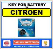 Key Fob Battery Citroen C3  2016-2024 Mk3 & C3 Aircross 2017-2024 CR2032