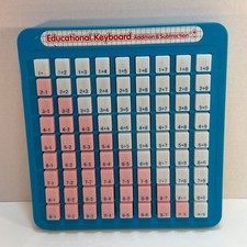 Educational Keyboard Addition Subtraction Math Learning Toy Blue Vintage