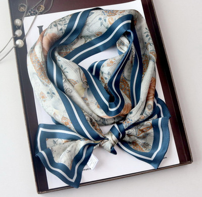 Pomegranate Print 100% Silk Mulberry Shawl 150X16cm Neckerchief Bandanna Scarf