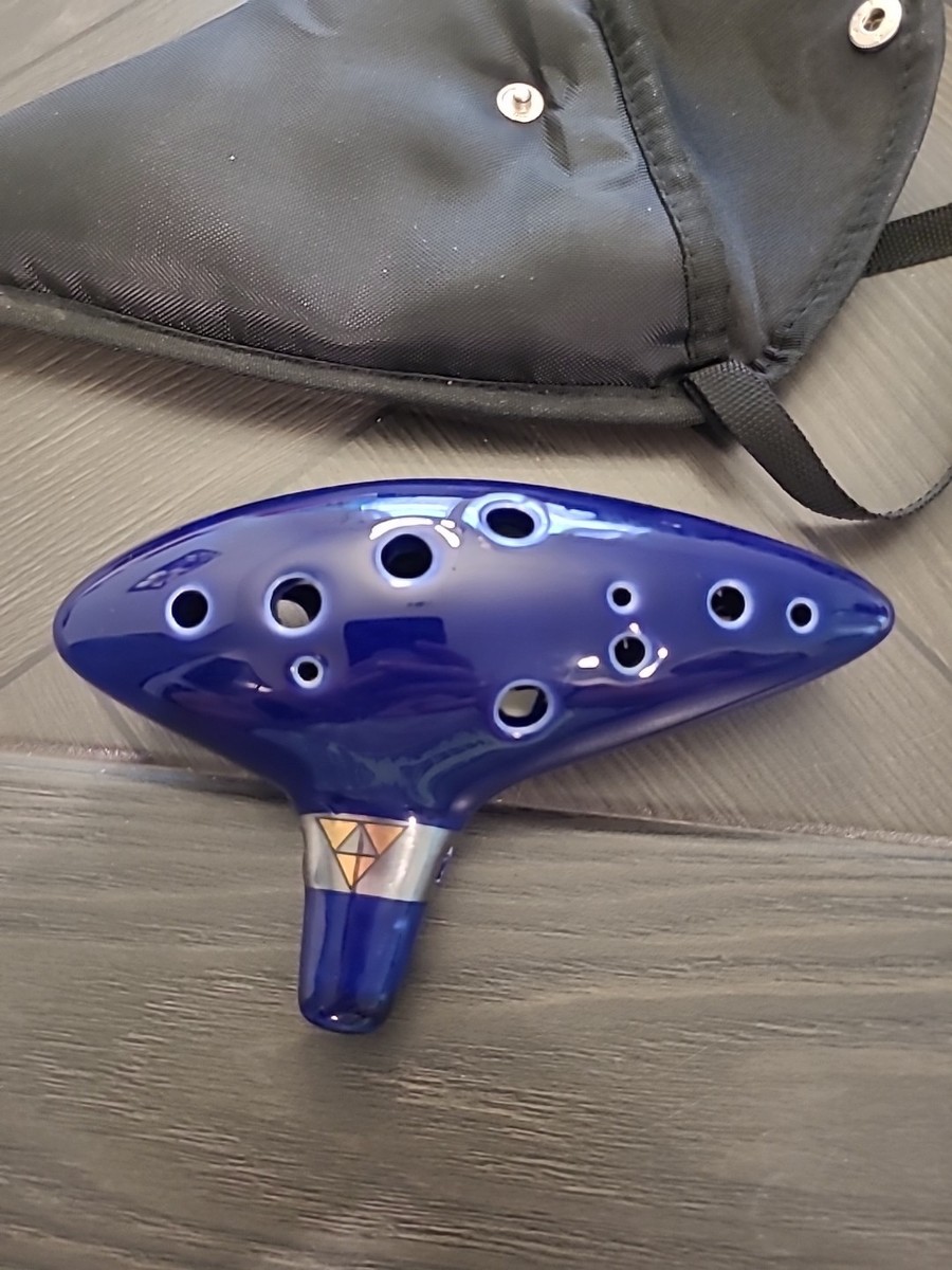 カオリタソ 12 Hole Ocarina Ceramic Alto C Vessel Flute Blue Legend of Zelda