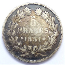 5 Francs, Louis Philippe I, Silber, 1831 D, Frankreich (3797)