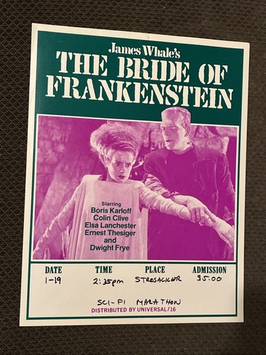 The Bride Of Frankenstein - Original Universal 16 Movie Poster - Boris Karloff