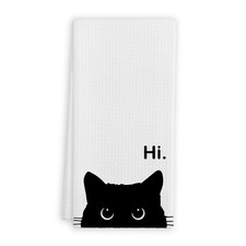 Black Cat Kitchen Towels and Dishcloths,Cat Theme Dish Towels Gifts for Cat L...