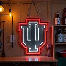 16"x13" Indiana University Gift LED Neon Sign With Dimmer USB Powered Light Lamp