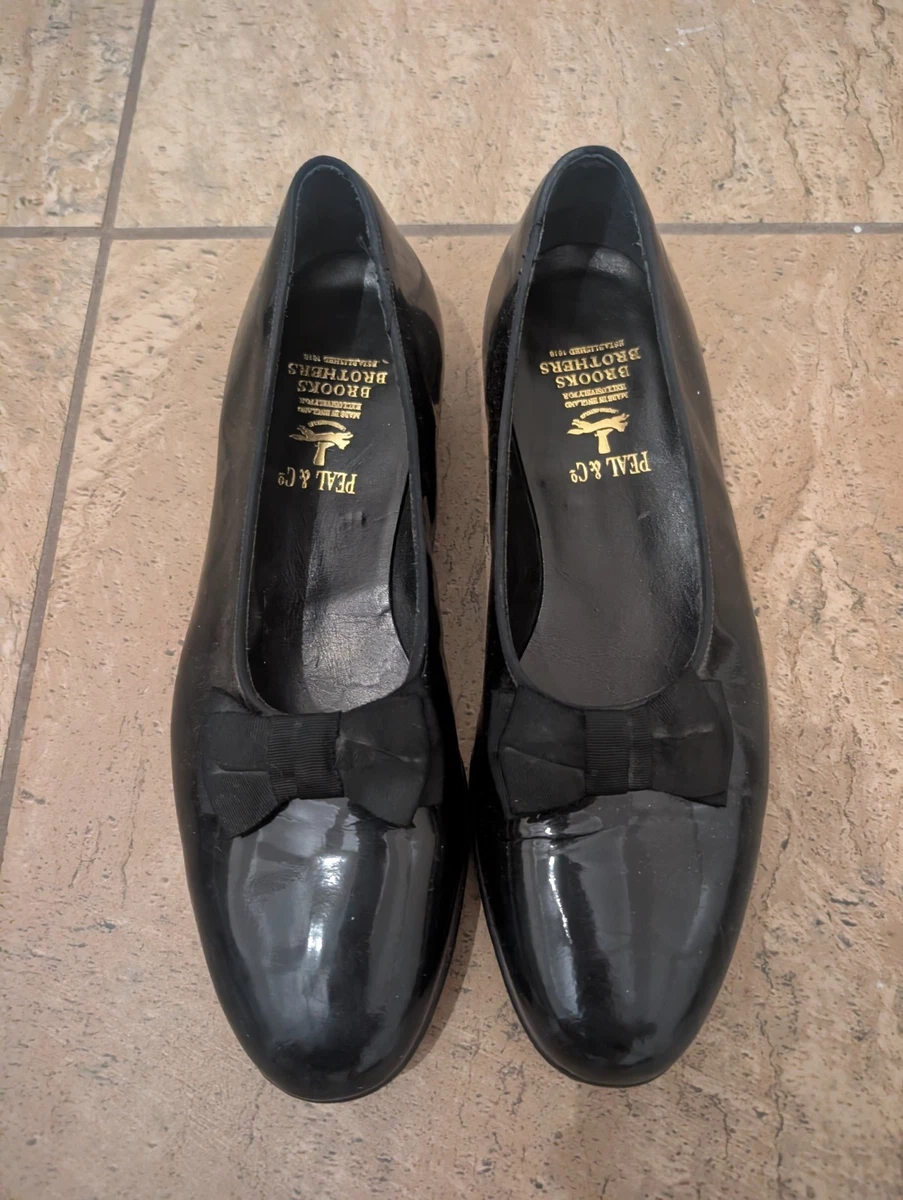 VTG Brooks Brothers Shoes 10 B Bow Tuxedo Pump Loafer DuPont Corfam * 1960s BROOKS BROTHERS Black Patent Formal Pumps | Size 10.5  main image 2