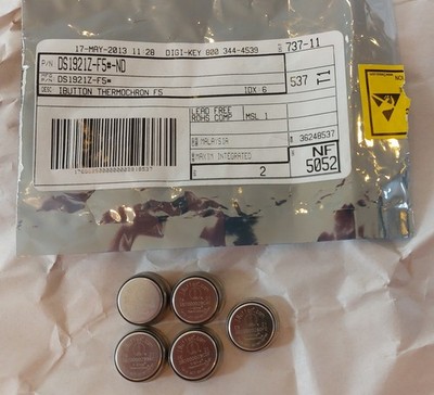 (5X) iButton Thermochron DS1921Z-F50  1-Wire Temperature Data Logger iButtons