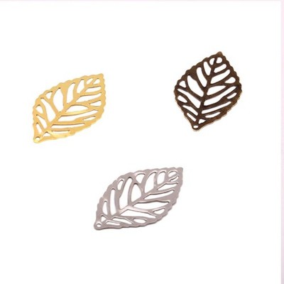 100Pcs Hollow Leaf Frame Pendant Cabochon Base Setting for Key Frame Pendant