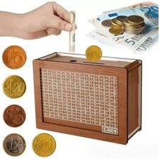 Savings Challenge Box, Wooden Money Saving Piggy Bank for Adults Kids 5000