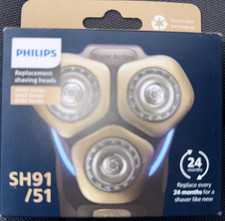 Philips Shaver Series 9000 Replacement 3 Heads SH91/51 Dual Steel Precision