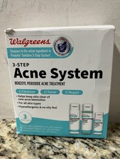 Walgreens Complete 3-Step Acne System Benzoyl Peroxide Treatment Kit Exp 04/27