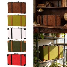 Valigia vintage in legno, decorazione per la casa, baule decorativo per