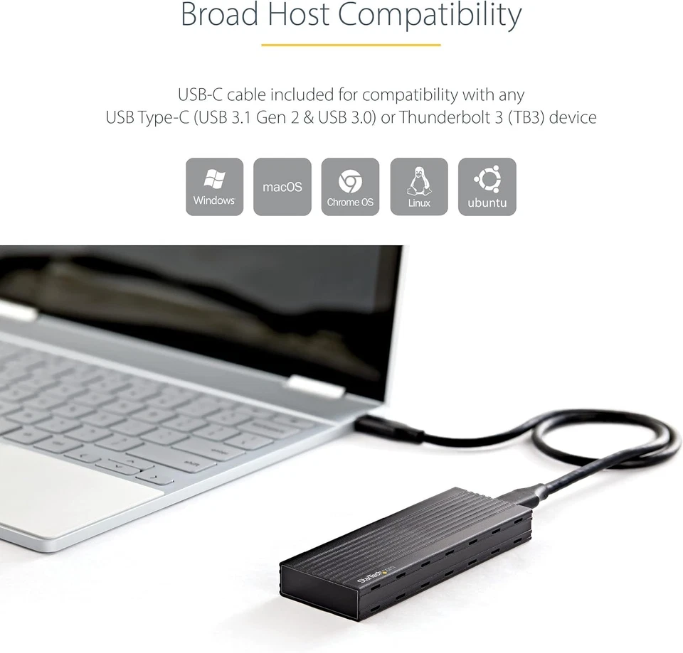 StarTech.com USB-C 10Gbps to M.2 NVMe SSD Enclosure - Portable External M.2 NGFF - Image 2 of 4