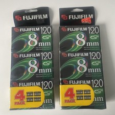  2 4-Packs 8 Tapes Fujifilm 8mm Video Cassette P6-120 minutes NEW/SEALED 