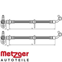 2X Bremsschlauch Metzger 4110499 2 BremsschläUche Rechts Links Hinten