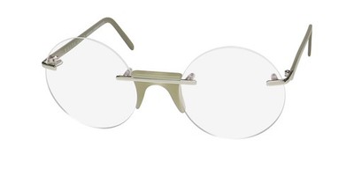 NEW ANDY WOLF EPSTEIN EYEGLASSES E ROUND RIMLESS MENS METAL & PLASTIC FRANCE