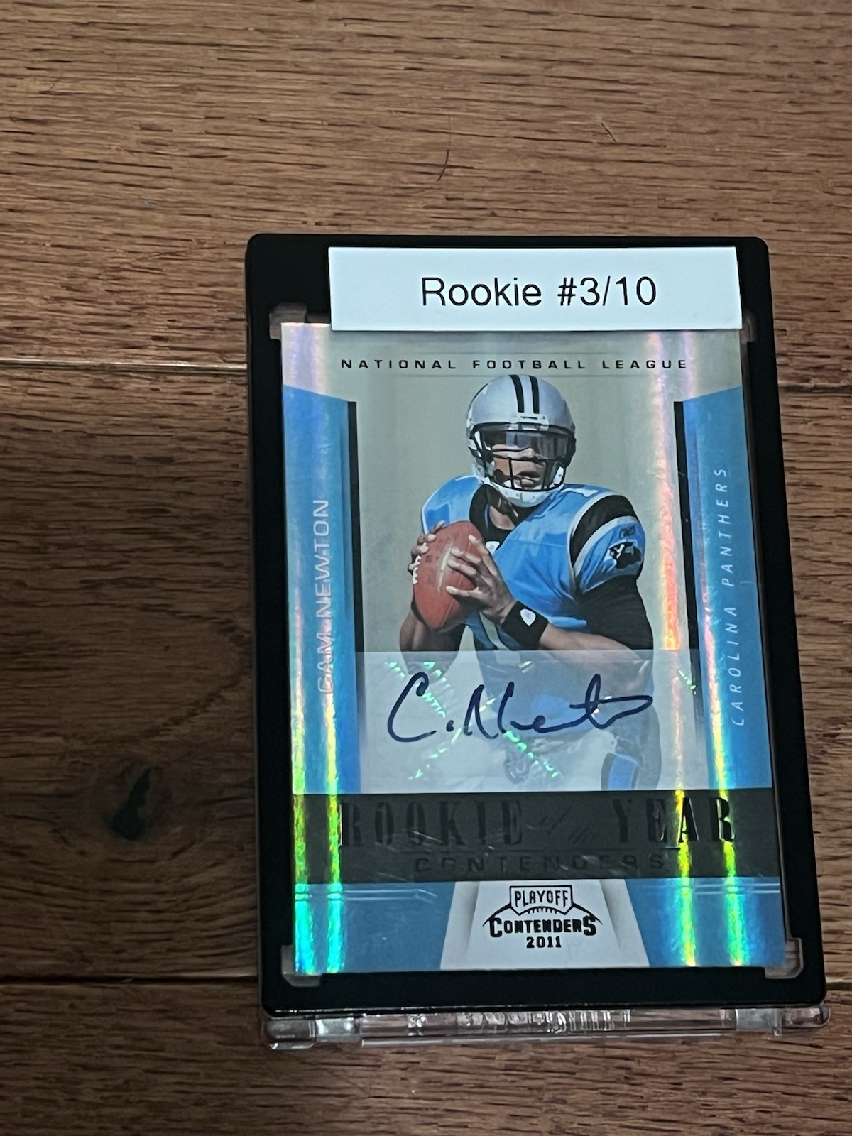 Cam Newton Playoff Contenders Rookie of the Year Contenders #5 Autograph