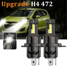 2 x 472 H4 for Chevrolet Spark 2009-2015 LED White Headlight Bulbs Plug and Play