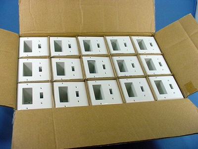 #ad GE White 2 Gang Toggle Switch Decorator Unbreakable Wallplate w o Screws 600pcs $85.49