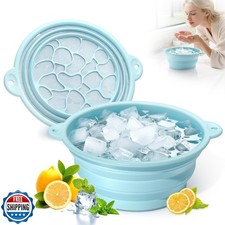Foldable Silicone Face Ice Bath Bowl with Built-in Ice Tray, Cold Plunge Ther