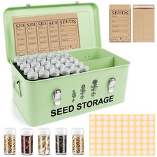 Seed Storage Organizer Box 60 Slots with Envelopes, Labels, and Compartments