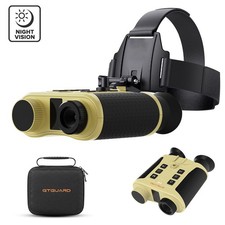 GTGUARD Hand Free Night Vision Goggles 4K Infrared Head Mount Binoculars Hunting