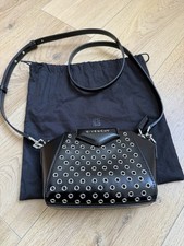 Givenchy Black Leather Silver Eyelet Antigona Nano Crossbody Bag VGC Dust Bag