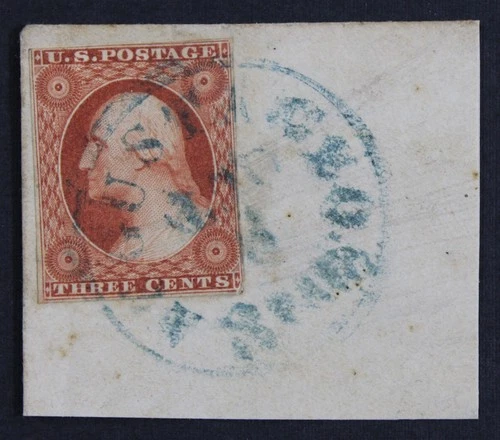 CKStamps: US Stamps Collection Scott#10A 3c Washington Used on Piece