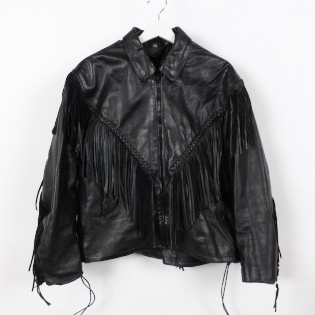 Vintage 90s Wilson Leather Jacket Fringe Western Women's Size XL