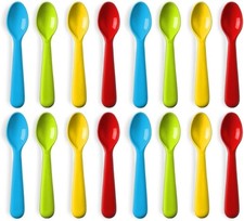 Plastic Toddler Spoons - Set of 16 Kids Spoons BPA Free/Dishwasher Safe.