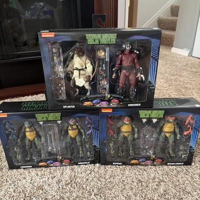 Authentic NECA TMNT 1990 Movie 7'' Leo & Don - Ralph & Mikey- Shredder & Splinter