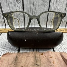 Vtg American Optical AO Horn Rim Safety Glasses-Mesh Side Screen Case  Cloth