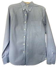 Thomas Mason for J Crew Button Down Shirt Slim Gingham Check Blue Mens 14.5 S