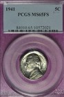 1941 PCGS MS65FS JEFFERSON NICKEL #B52344 — photo 1