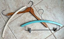 VINTAGE WOODEN HANGERS SET OF THREE :PREOWNED "AGED" CONDITION