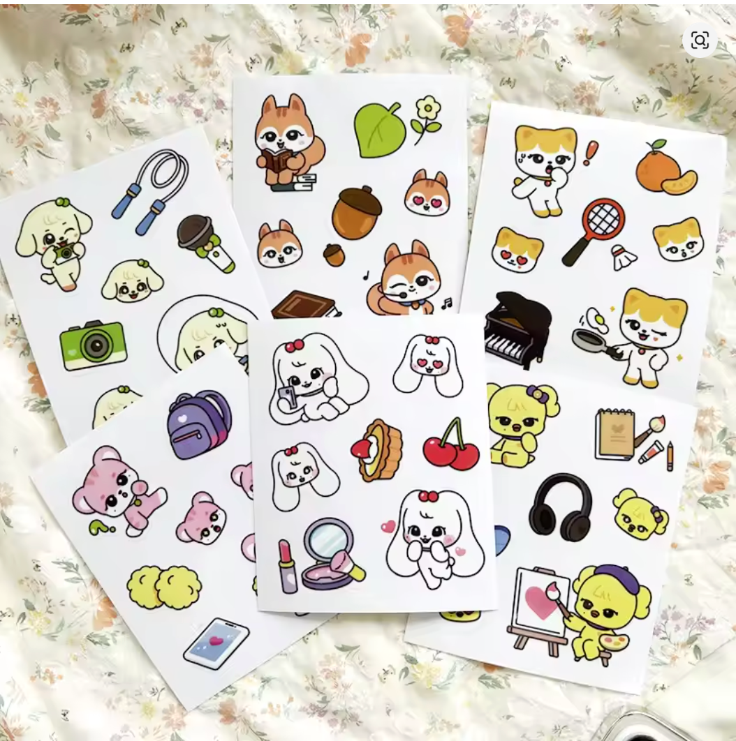 KPOP MINIVE CARTOON FIGURE STICKERS CARTOON ANIMAL PVC WATERPROOF
