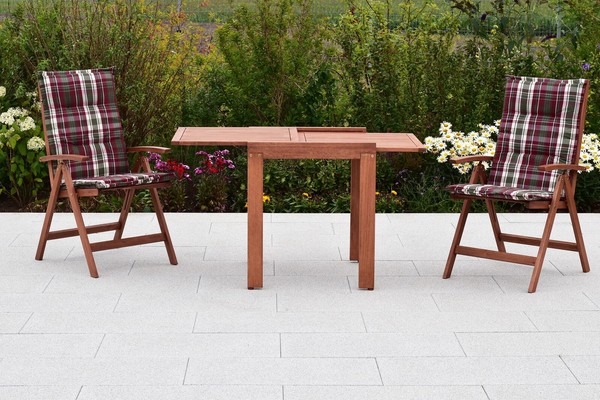 Mx Gartentisch Borkum Ausziehtisch Balkontisch Terrassentisch Holztisch Eukalypt-image