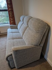 Sherborne 3 Seater Sofa Harrow, Light Grey, Excellent Condition, On Castor Feet