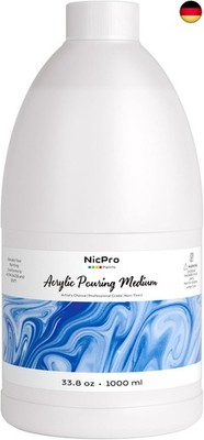 Nicpro 1000 ml Pouring Medium Acryl, Acrylfarbenverdünner, Pouring Acrylfarben 