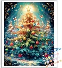 Christmas Paint by Numbers Kit for Adults Beginner-Christmas Tree Adult Paint by